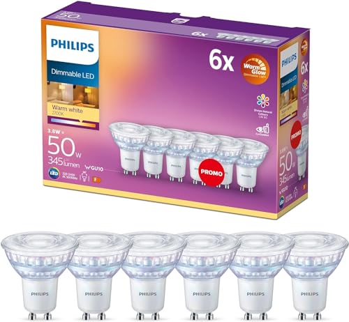 Philips LED Classic WarmGlow GU10 dimmbare Reflektorlampe im 6er-Pack