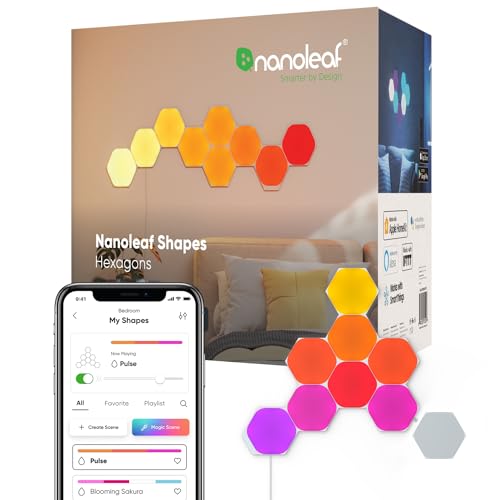 Nanoleaf Shapes Hexagon Starter Kit mit neun smarten LED-Wandpanels in Sechseckform