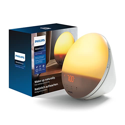 Philips Wake-up Light HF3519 Lichtwecker mit Sonnenaufgangsfunktion und digitalem FM-Radio in Weiß