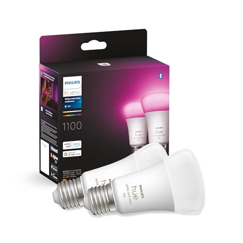 Philips Hue White und Color Ambiance E27 smarte Glühbirne im 2er-Pack