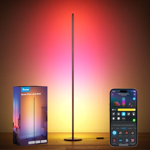 Govee RGBIC LED-Stehlampe in Schwarz als smarte Lichtsäule mit Alexa und Matter