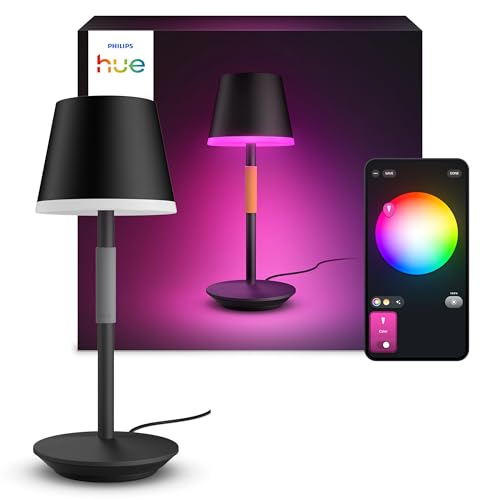 Philips Hue Go tragbare smarte Tischleuchte in Schwarz