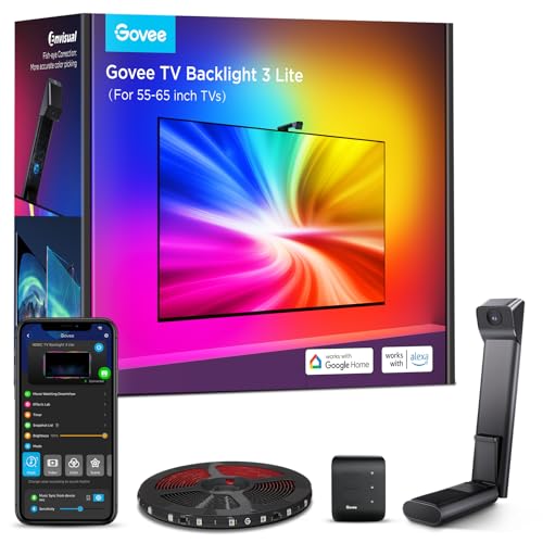 Govee TV Backlight 3 Lite mit Kamera und Fish-Eye-Korrektur für Fernseher von 55 bis 65 Zoll
