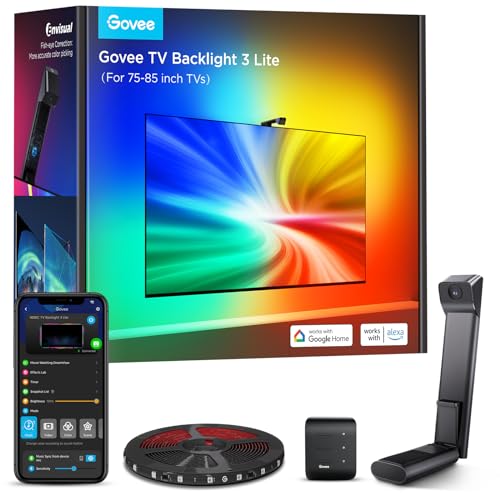 Govee TV Backlight 3 Lite mit RGBICW und Fish-Eye-Korrektur für große Fernseher von 75 bis 85 Zoll
