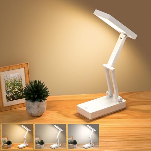 Suright faltbare Akku-Tischlampe kabellos mit Touch-Bedienung und drei Lichtmodi