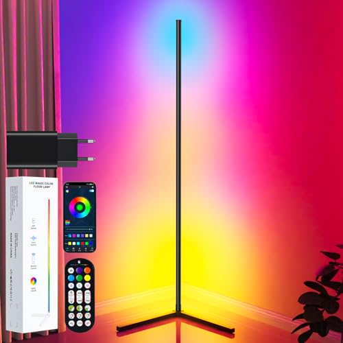 TRUMPETS RGB LED-Lichtsäule 165 cm als schmale Ecklampe fürs Schlafzimmer