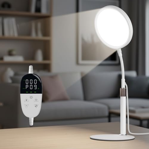 YKoliron Tageslichtlampe mit 10.000 Lux, drei Farbtemperaturen und Timer für den Schreibtisch
