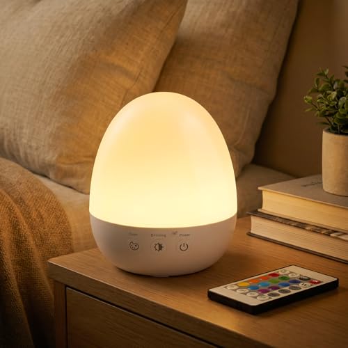 Auxmir Nachtlicht für Kinder als Eierlampe mit RGB-Farbwechsel und Fernbedienung